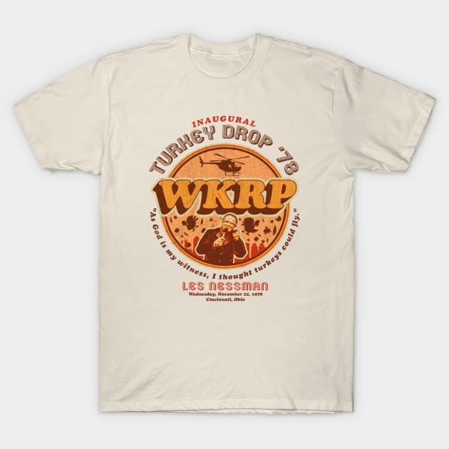 WKRP Turkey Drop '78 Lts T-Shirt by Alema Art